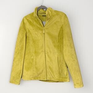 SANDRA Nordstrom Women’s Green Soft Fleece Jacket Full Zip Funnel Neck Coat Med